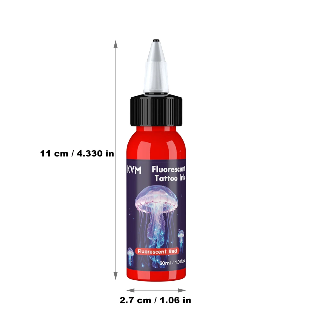 7 Colors KVM Fluorescent Tattoo Ink Set 30ml UV Blacklight Glow Tattoo Pigment With USB Rechargeable UV Flashlight For Body Art