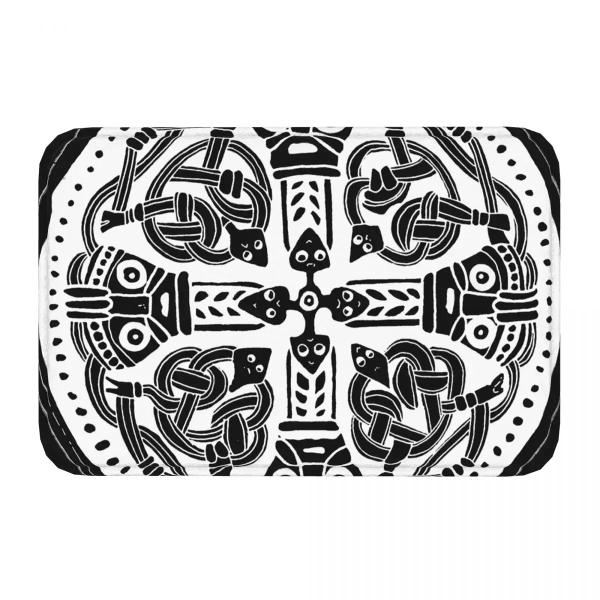 Viking Valhalla Non-slip Doormat Vintage Swedish Brooch Tenth Century Carpet Bath Kitchen Mat Outdoor Flannel Decorative