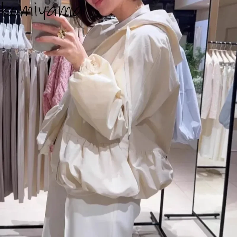 

Куртка на молнии с длинным рукавом и капюшоном Ropa Mujer, милая верхняя одежда в японском стиле, новинка весны 2024, женские куртки Chaquetas