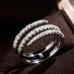 Huitan Fashion Surround Shaped Finger Rings for Women Shiny Crystal CZ Marriage Party Bridal Rings Statement Jewelry Whole Sale