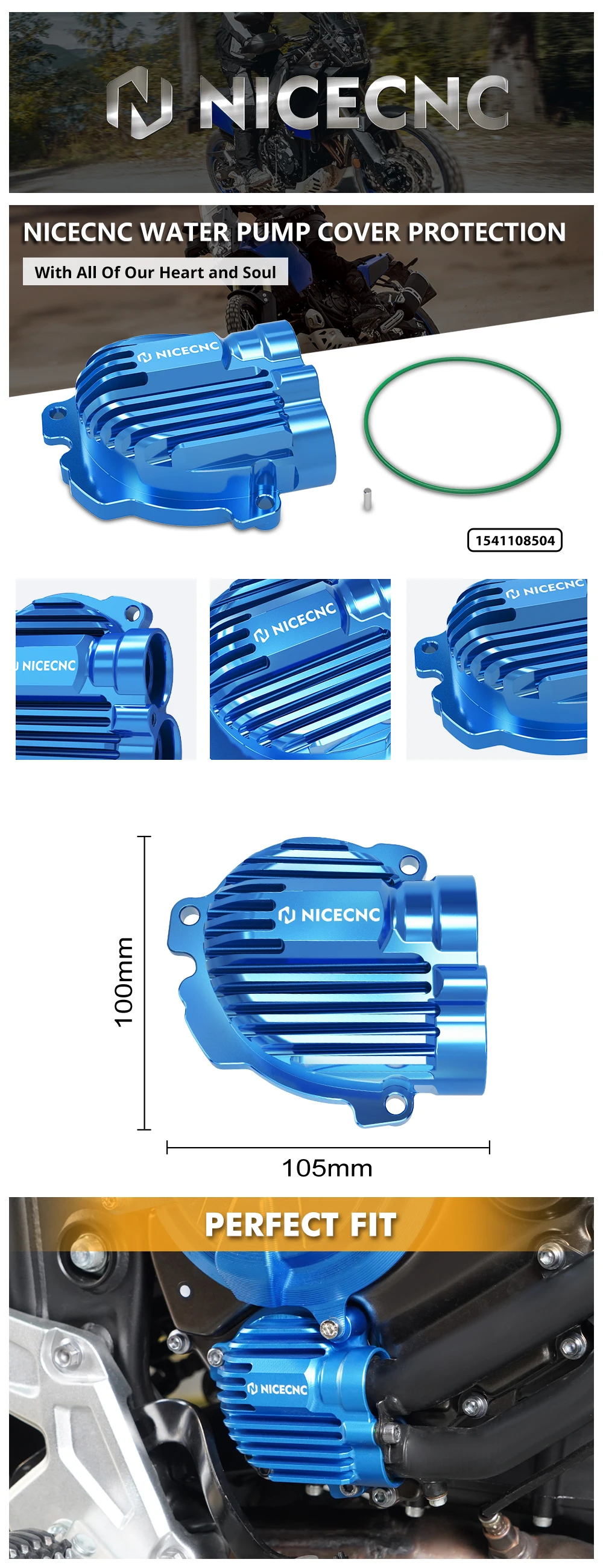 NICECNC Für Yamaha Tenere 700/XTZ 700 2019-2024 Wasserpumpenabdeckung Tenere 700 Rally Edition World Raid XSR700 MT-07 FZ07 ABS FZ0 – Detail 12