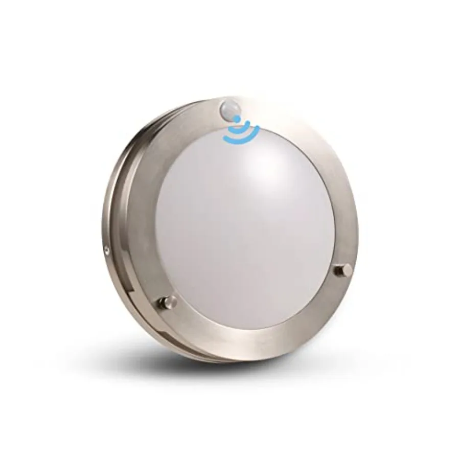 

Indoor Outdoor Motion Sensor Flush Mount Porch Ceiling Light, 10 inch 5 Color 120V 20W, 5CCT Selectable, Finish, Dust Proof, We