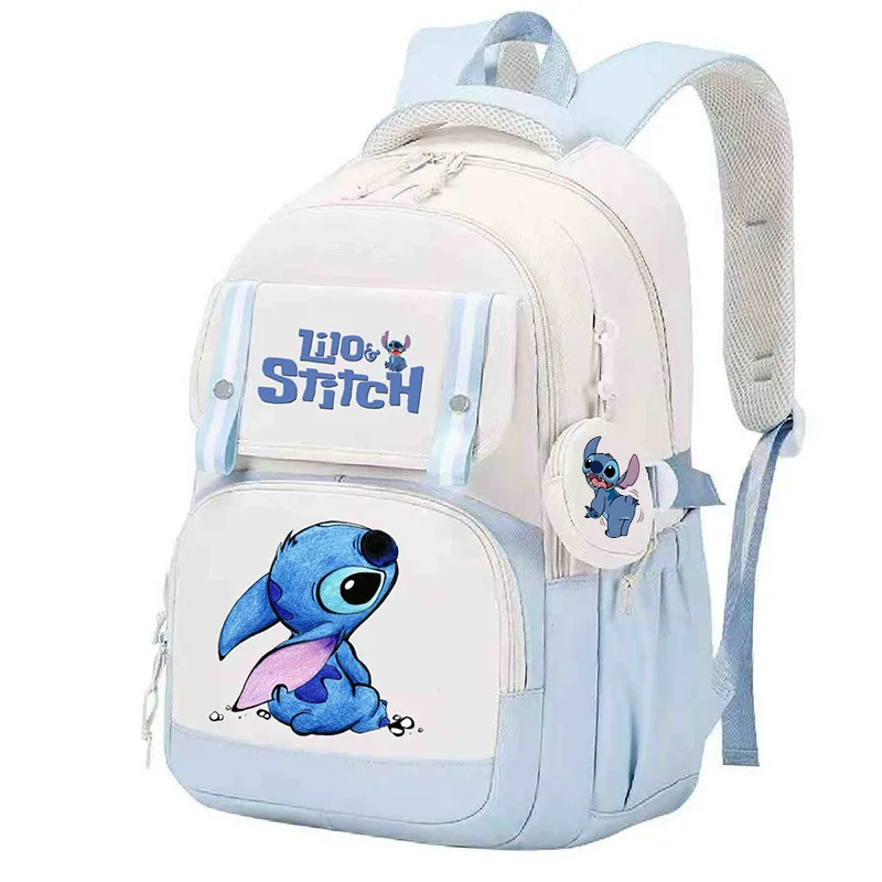 

Милый детский рюкзак Miniso Lilo Stitch, большая вместимость, сумки для книг для школьников, нейлоновый водонепроницаемый универсальный школьный рюкзак, подарок для мальчиков и девочек