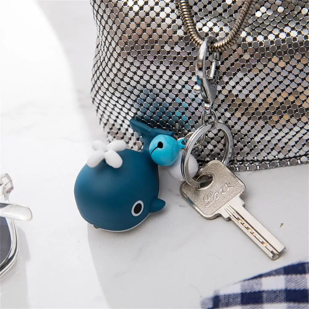 Creative Sounds Light Sea Whale Keychain with Sound Flashlight LED Whale Keyring Metal Rings Cartoon Animal LED Keychain Kids