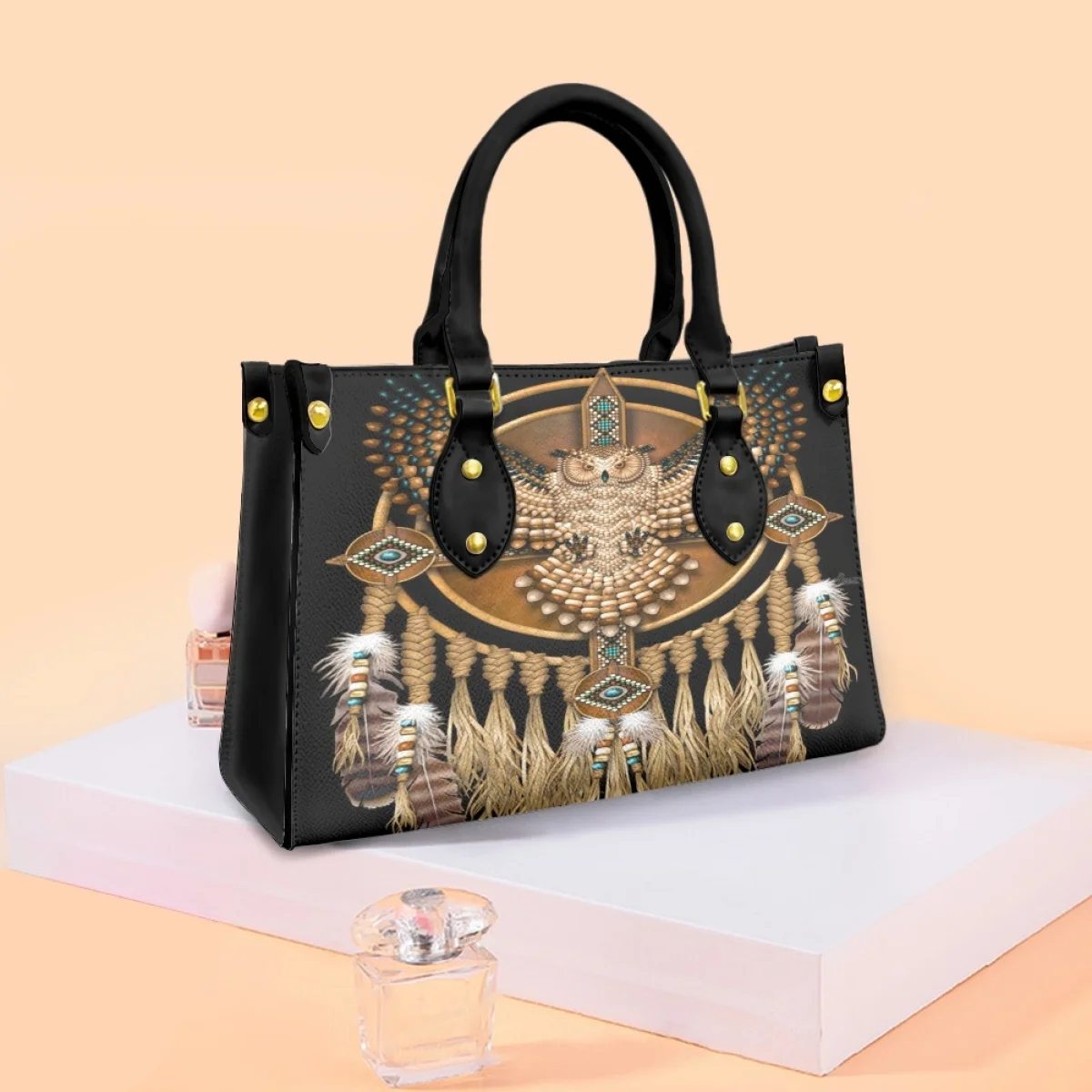 

FORUDESIGNS Fashion Ms. Shopping Bags Women's Bag Famous Southwest Tribal Ladies Handbags Feathers Style Classicism Luxe