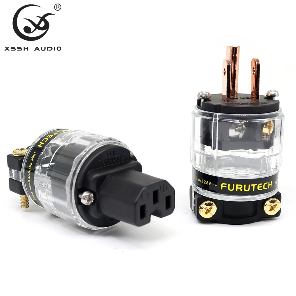 XSSH 오디오 FI-11M-N1 (G) 15A 125V 순수 구리 도금 골드 AC AU NEMA US EU IEC 암 수 전원 커넥터 플러그