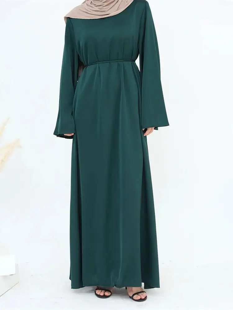 Baju doa sederhana Muslim Abaya Satin Lebaran Ramadan pakaian untuk wanita Turkey Islam Abayas Kaftan jubah wanita Muslim