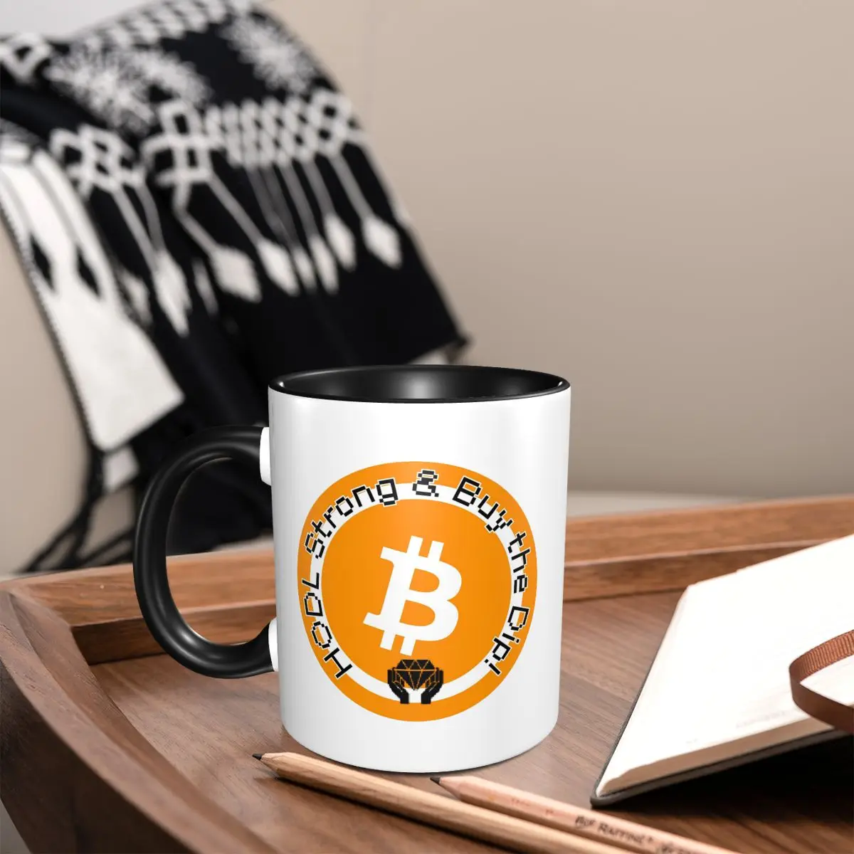 Bitcoin HODL Strong And Buy The Dip Mug Funny Ceramic Coffee Cups Tea Mugs Milk Cup Drinkware Gift for Woman Man