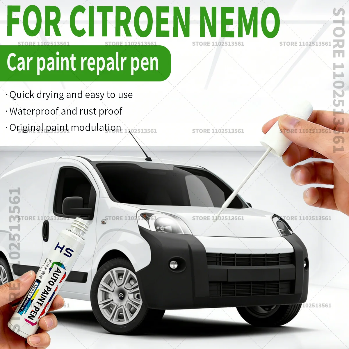 

For Citroen Nemo Car Paint Repair Pen Restores Original Factory Paint Finish Red Black Grey Polar White Pacific Blue Neysha Blue
