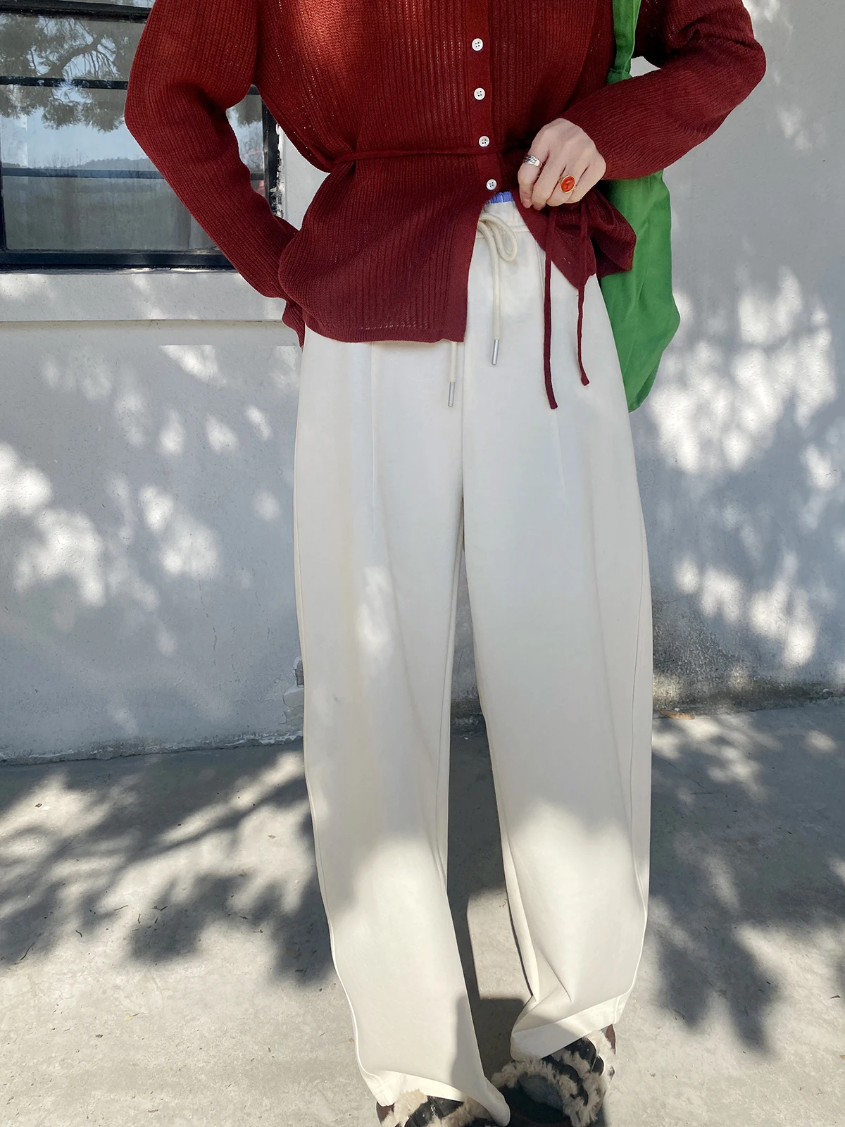 

Женские повседневные брюки с высокой талией, в полоску, с лоскутным дизайном, свободного кроя, с широкими штанинами, прямые, универсальные, стройнящие