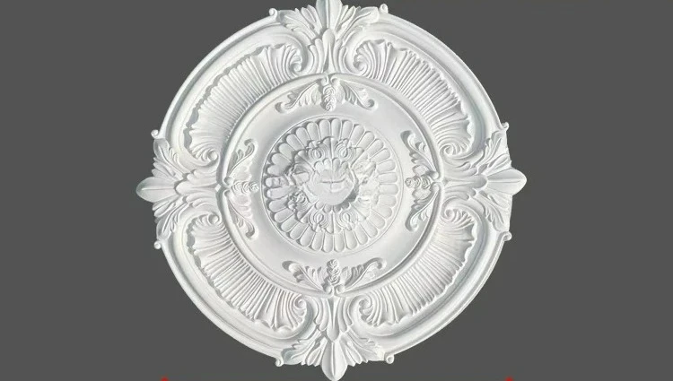 Factory Direct 2026 French PU light panel European lamp pool ceiling decoration material imitation gypsum lamp holder shape