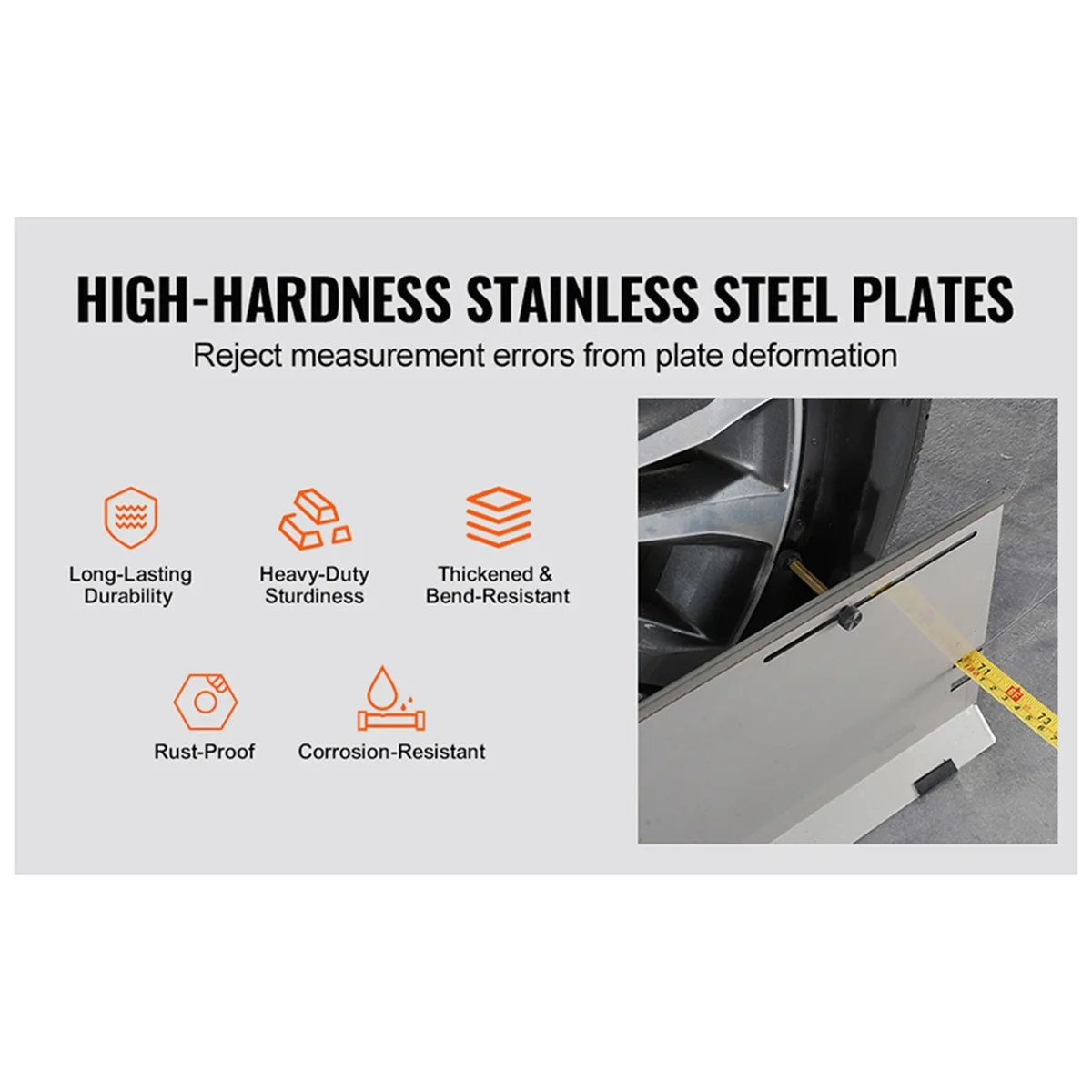 ABJZ Herramienta de alineación de ruedas Herramienta de alineación Placas de puntera con 2 cintas métricas Placa de herramienta de medición de ángulo del dedo del pie