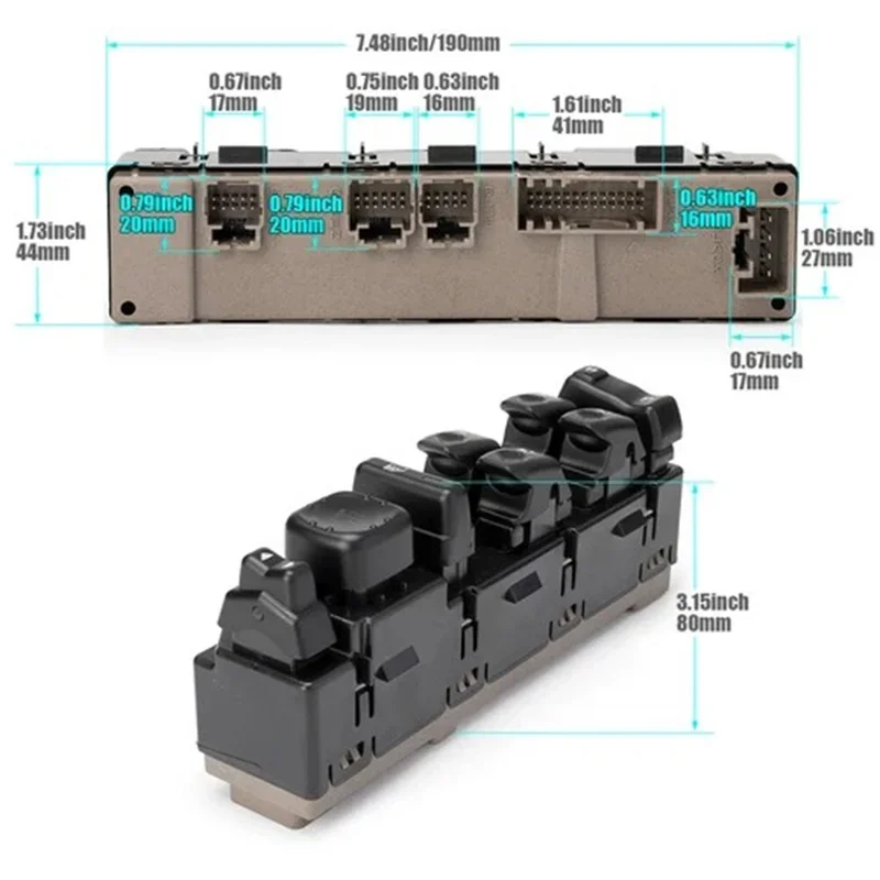 

Front Driver Left Side Power Window Switch Black 15883320 Compatible for Escalade 2003-2006
