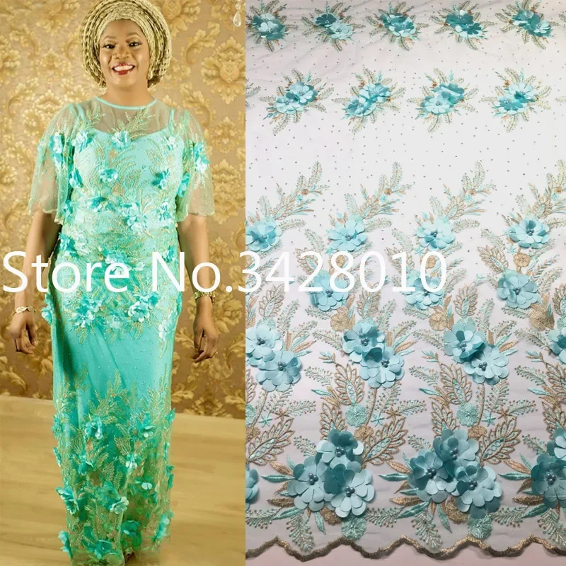 African Lace Fabric 2024 Embroidered 3D Nigerian Laces Fabric Bridal High Quality French Tulle Lace Fabric For Women Dress M1930