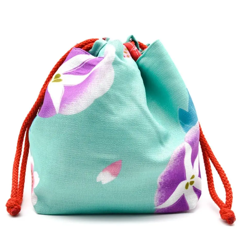 Canvas Bag Printing Drawstring Bag Small Pouch Japanese Style Cloth Sundries Storage Bag Festive Sugar Bag Coin Purse Bucket Bag