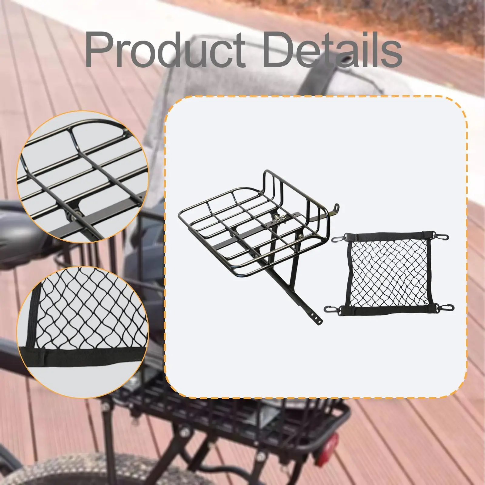 Versatile Bicycle Front Cargo Rack Durable Bike Basket Carrier for Leisure Rides and Daily Use