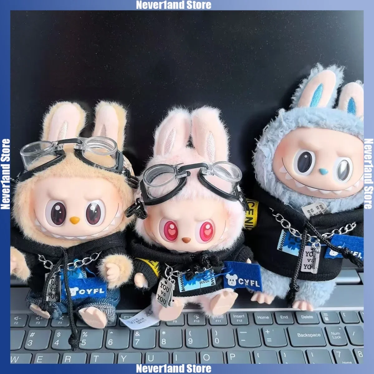 Fashion Overalls Labubu V1 V2 Dolls Clothing Accessories Kpop Idol Doll Clothes Set 12/15/17cm Plush Doll Universal image 2