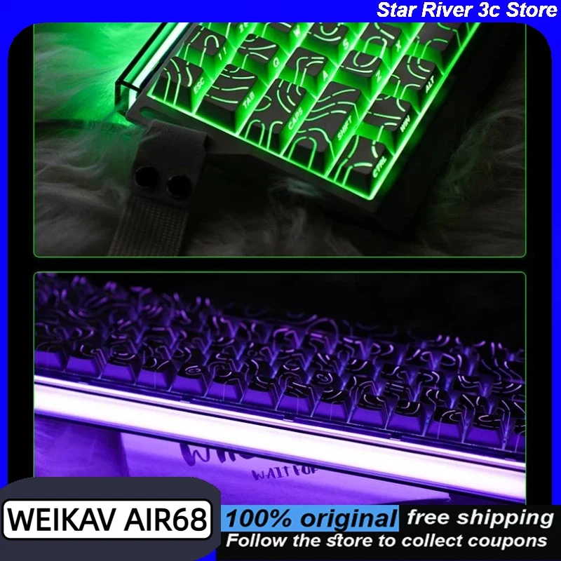 WEIKAV AIR68 Magnetic Switch Keyboard 8KHz Polling Rate with PBT Keycaps RGB Custom Gaming Keyboards for Windows Mac OS LINUX PC