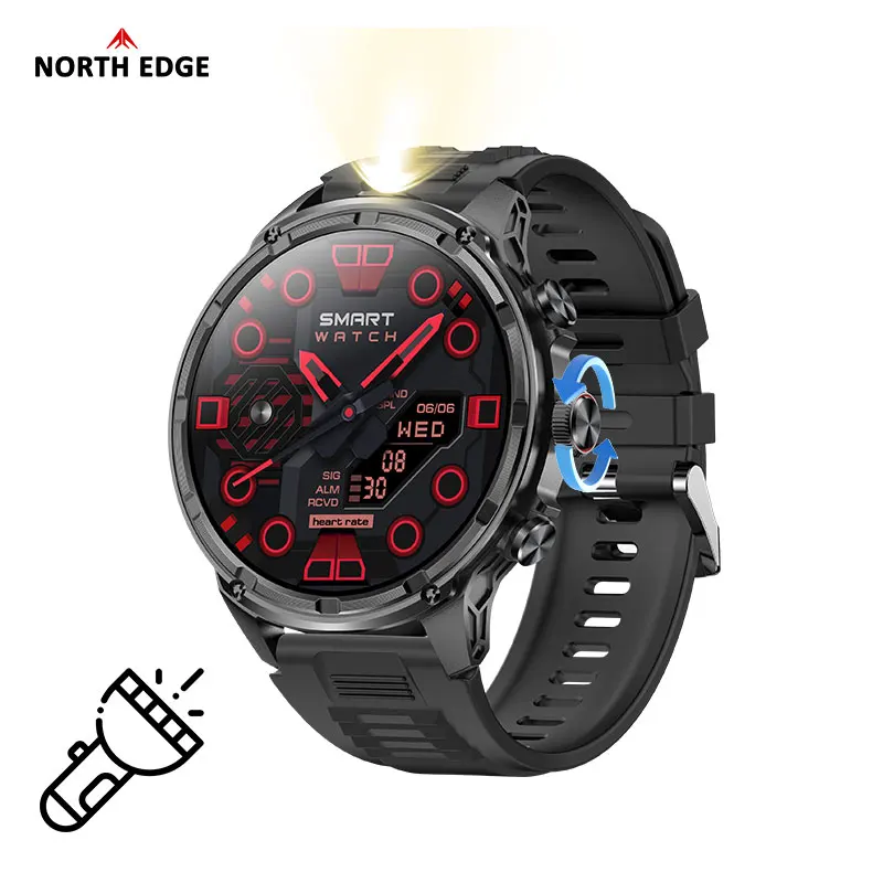 NORTH EDGE 1.85' HD Display Smart Watch Men 710mAh Large Battery Sports Fitness Tracker Heart Monitor Smartwatch For IOS Android