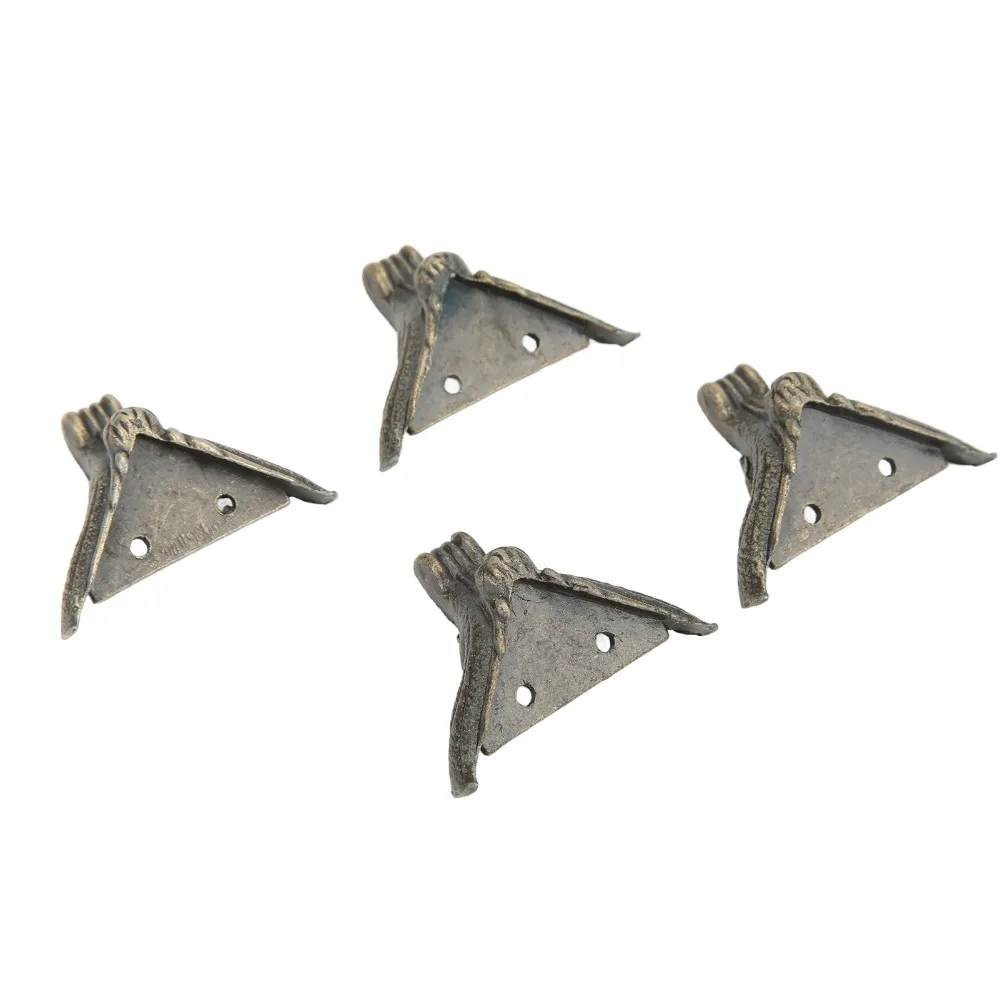 4pcs Angle code Zinc Alloy Jewelry Box Feet Vintage Sturdy Rustproof Wood Case Legs Animal Foot Retro Box Feet Toolbox