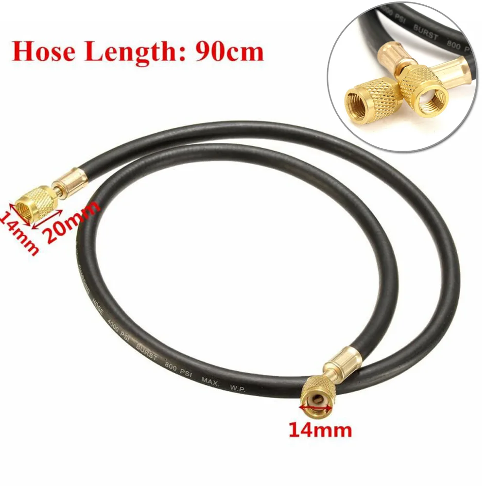 1pc Hose HVAC R410a R134a Air Conditioning Charging Hose Guage 36Inch 1/4 for sae AC 800 PSI Recharge Tube 1pc