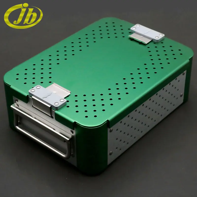 Sterilising trays green single-deck autoclave sterilization surgical operating instrument medical sterilization box