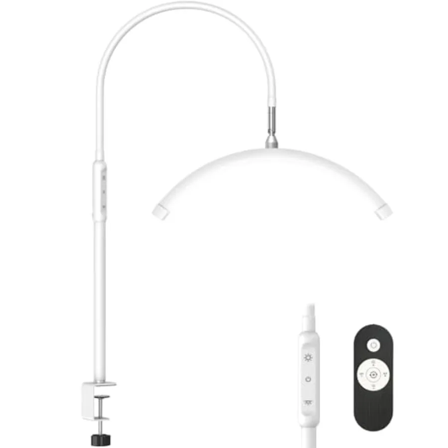 

Half Moon Light with Clamp LED Manicure Table Lamp Desk Lamp for Nail Desk Eyelash Extensions Skincare and Tattoo 5 Brightness