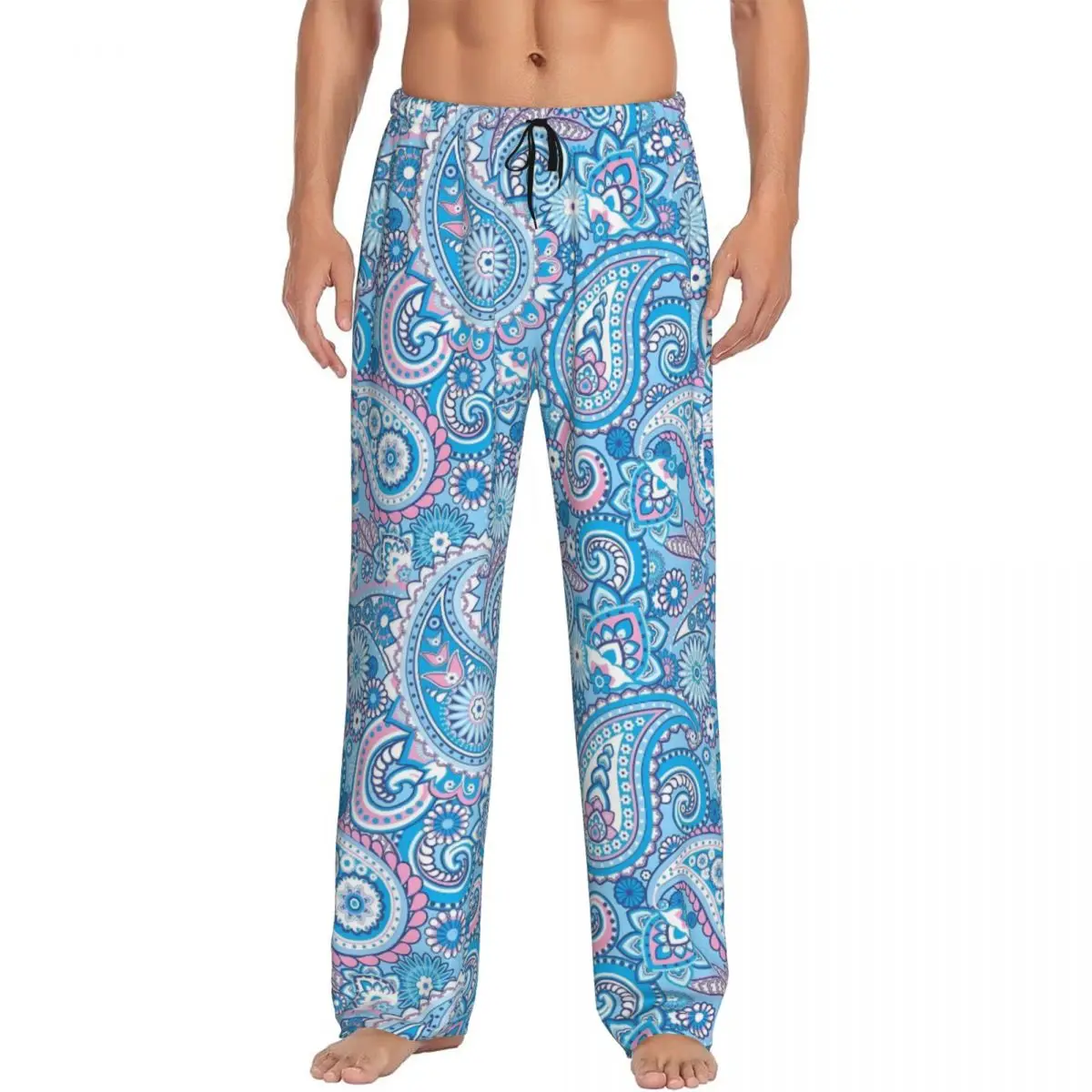 

Custom Men's Paisley Pajama Pants Print Floral Pattern Sleep Sleepwear Bottoms with Pockets