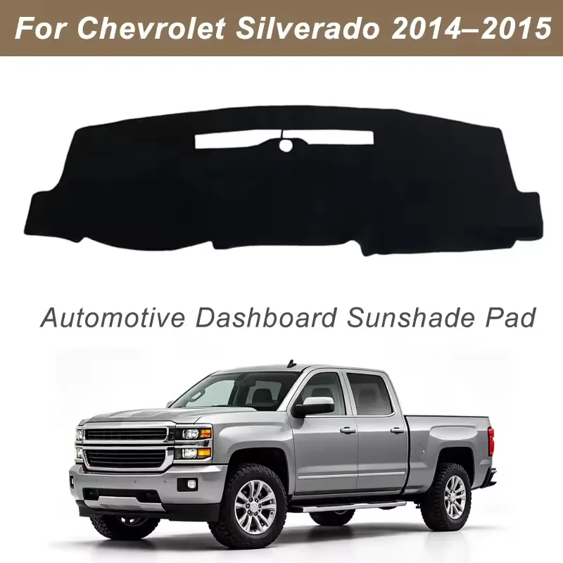 Dashboard Cover Dash Mat For Chevrolet Silverado 1500 2014-2015 Anti-Glare Non-Slip Sun Shade Interior Protector