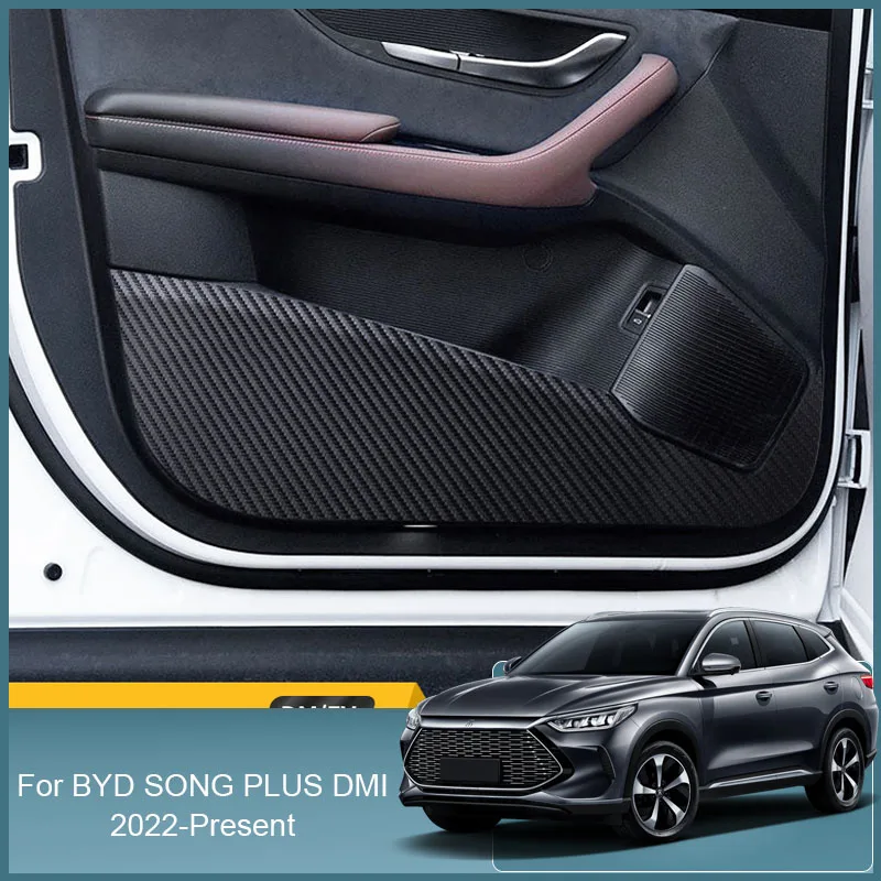 

4PCS For BYD Song Plus DMI 2022-2025 Car Door Anti Kick Pad Leather Protection Film Protector Stickers Carbon Trim Accessories