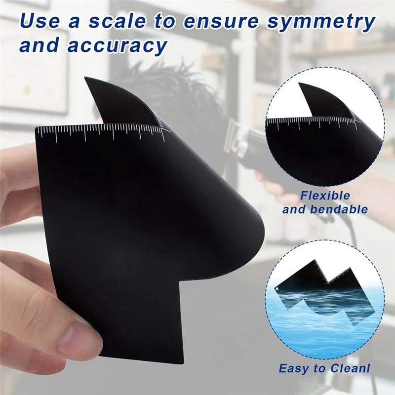 N95R للحلاقين لتعزيز تشكيل خط الشعر 4 قطع مع مؤشرات القياس، بطاقة صحية للحلاقين