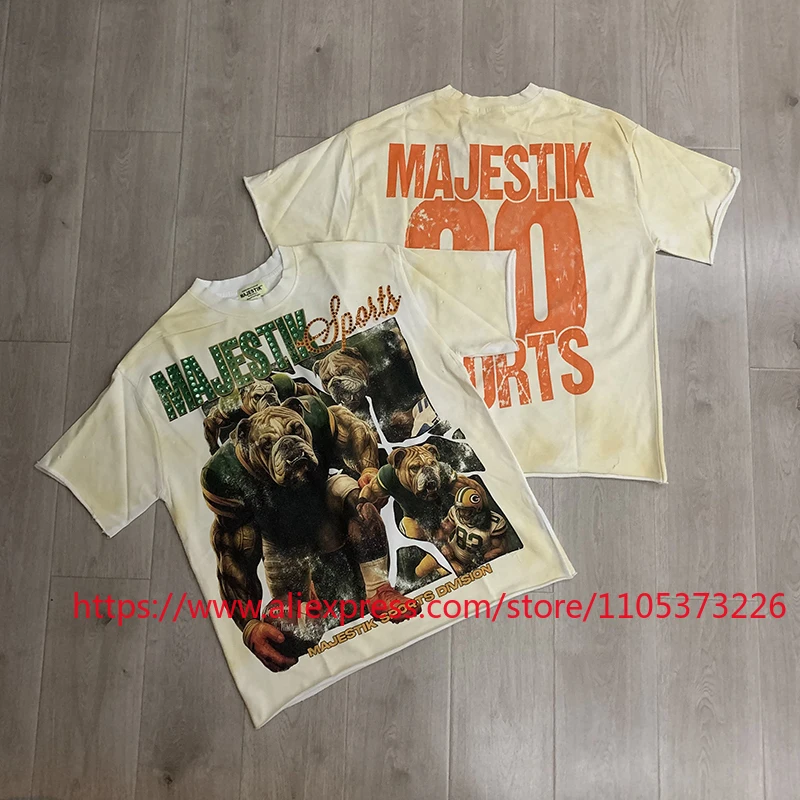 

Majestik Personalized Bulldog Rugby Theme Short Sleeve Hip Hop Style Casual T Shirt for Men's Casual Majestik