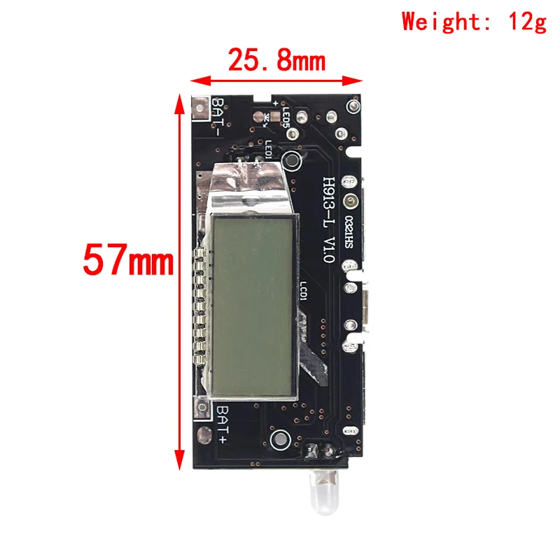 เครื่องชาร์จแบตเตอรี่18650แบบ USB คู่โมดูลไฟฟ้า PCB 2.1A 5V อุปกรณ์แบตสำรองมือถือสำหรับโทรศัพท์ DIY แผงโมดูล LCD