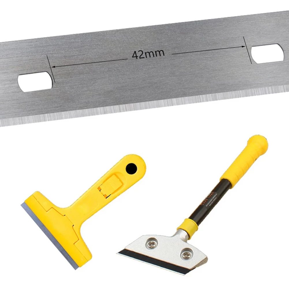 10 buah Kit pisau pengikis baja pengganti pisau pengikis baja untuk lantai sekop pisau pembersih keramik alat pembersih 100*18mm