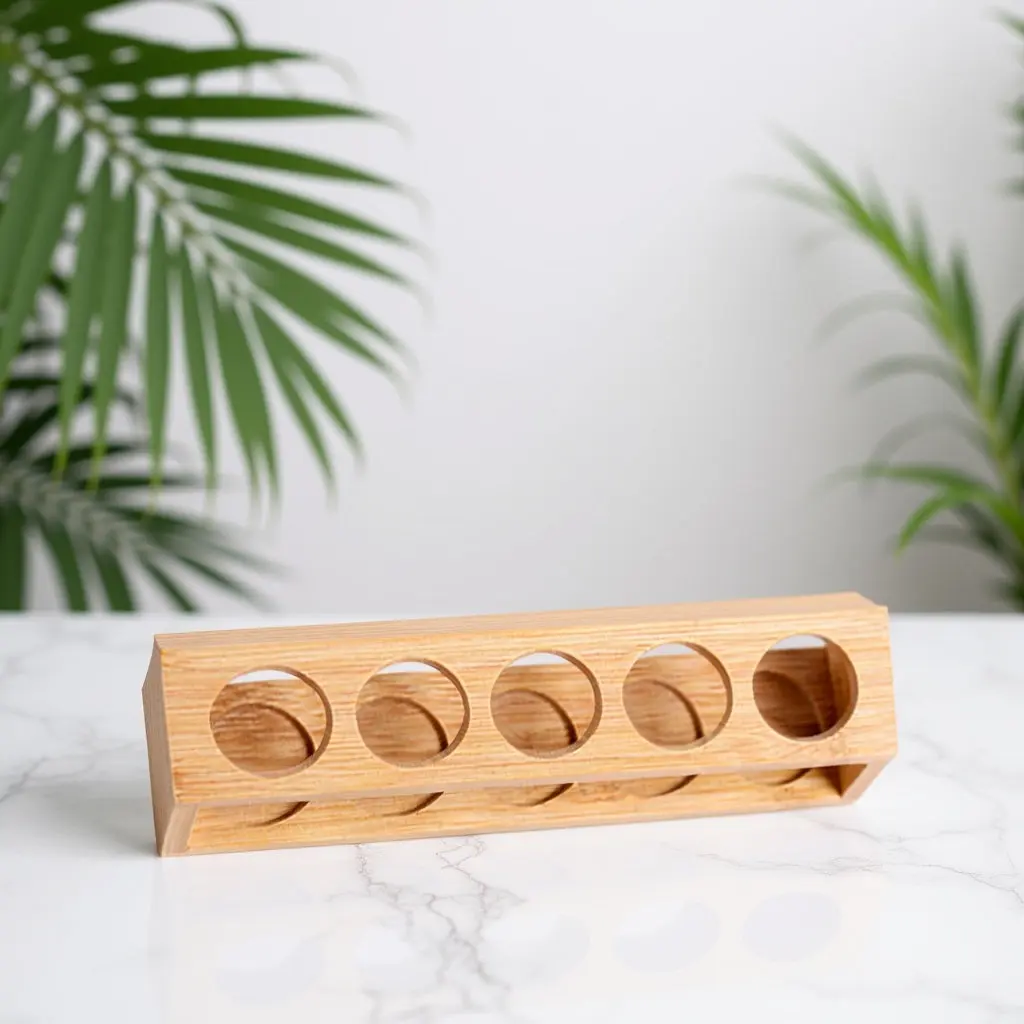 

Essential Oil Storage Rack Bamboo Shockproof 5 Holes Bottle Holder Organizer for Home Supplies Essential Oil Accessories