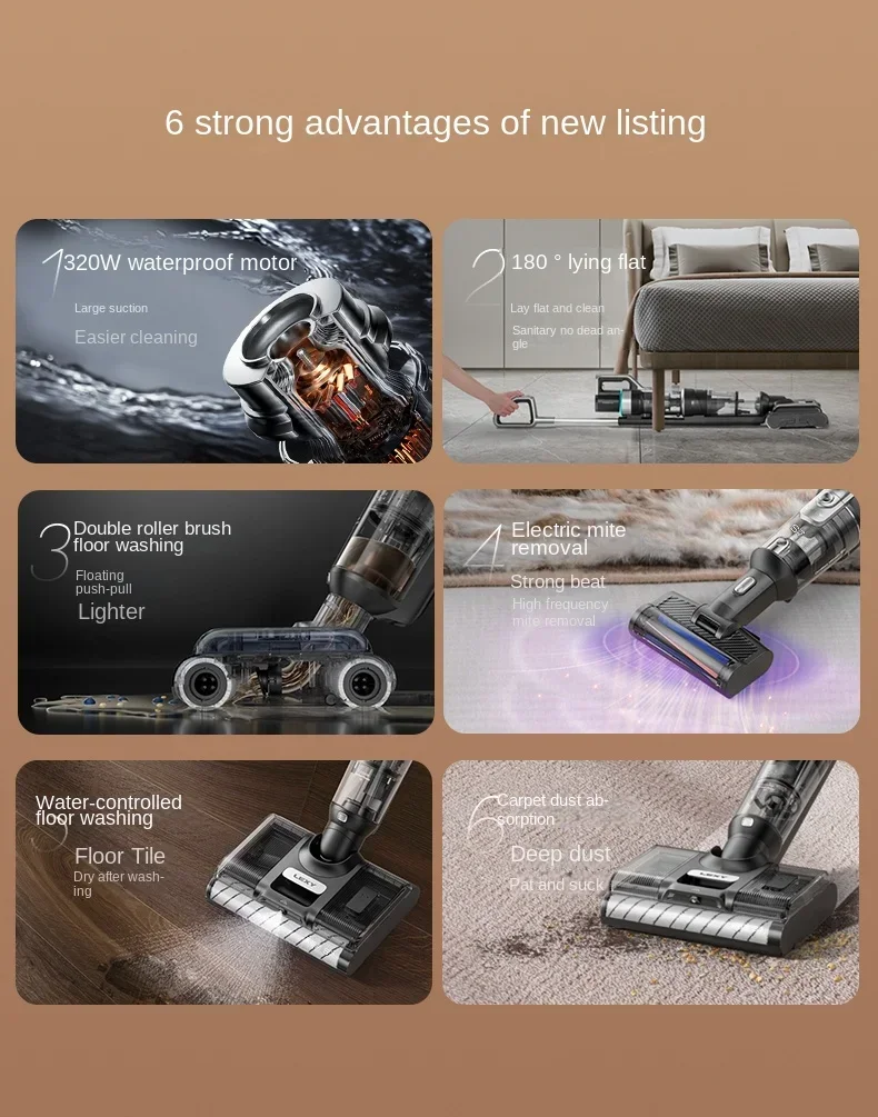 بحيرة سيريوس S7 3 في 1 الأجهزة المنزلية إزالة العث آلة تنظيف الغبار غسل شفط ممسحة الاجتياح آلة متكاملة