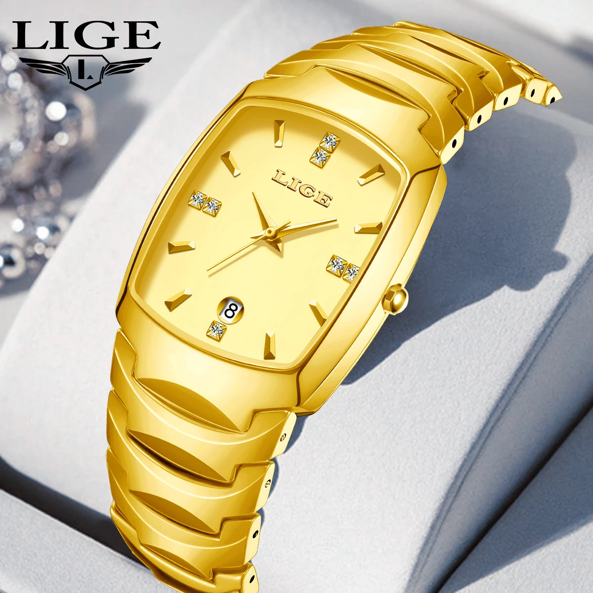 LIGE Top Brand Ceramic Women's Watch Elegant Luxury Quartz Wristwatches 30M Waterproof Date Elegant Watches Ladies Reloj Mujer