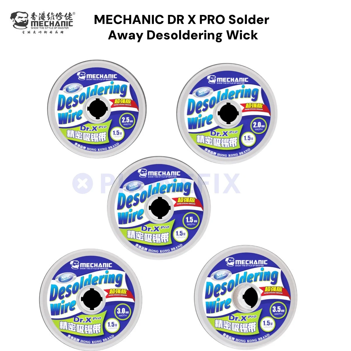 MECHANIC Dr.X Pro Solder Wick 1.0-3.5mm Desoldering Braid Wick Solder Remover Wire Fast Tin Absorbing for PCB BGA Welding Tool