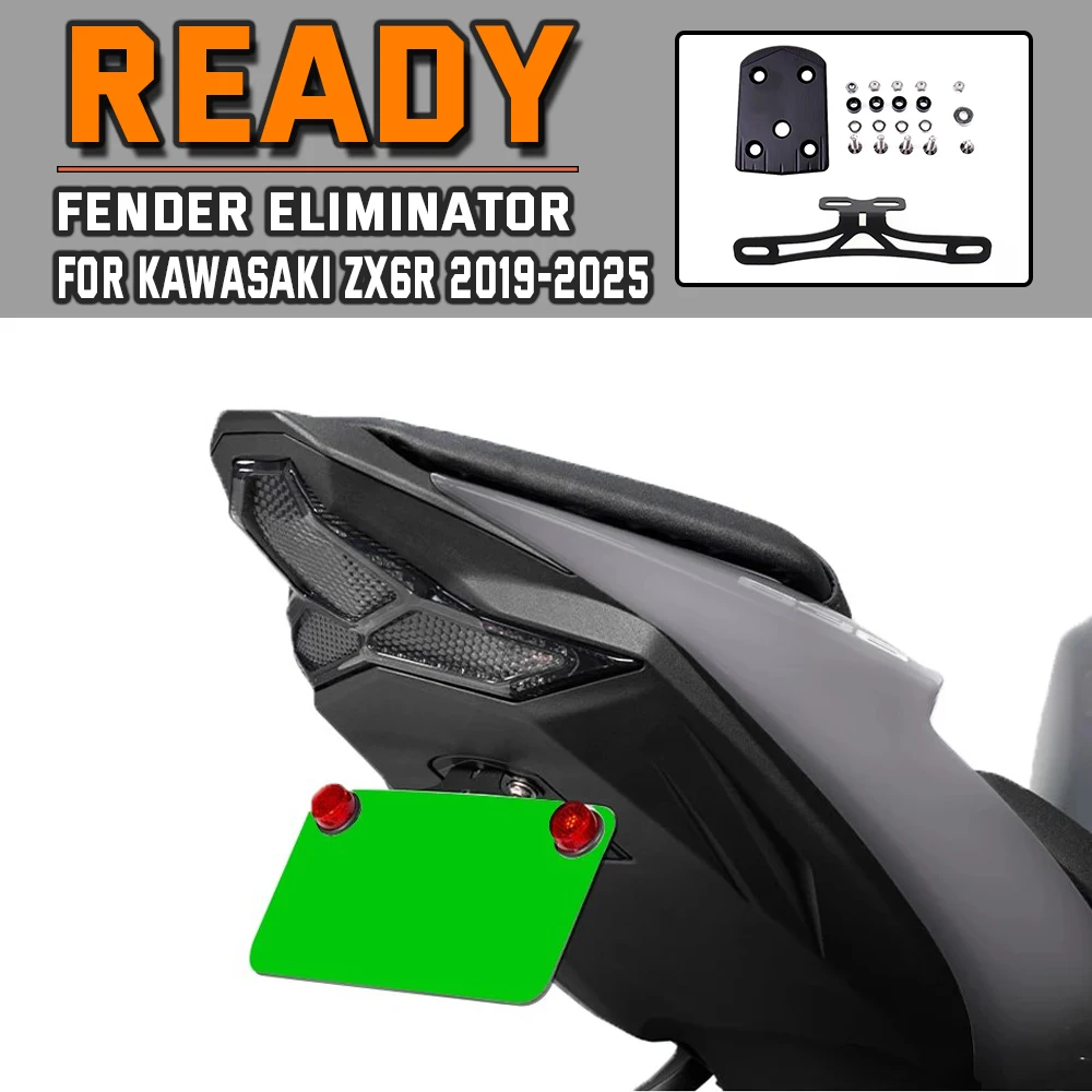 ZX-6R Tail Tidy For KAWASAKI ZX-6R 636 2024 2025 Tail Tidy License Plate Holder ZX6R Race Cover Kit FENDER ELIMINATOR