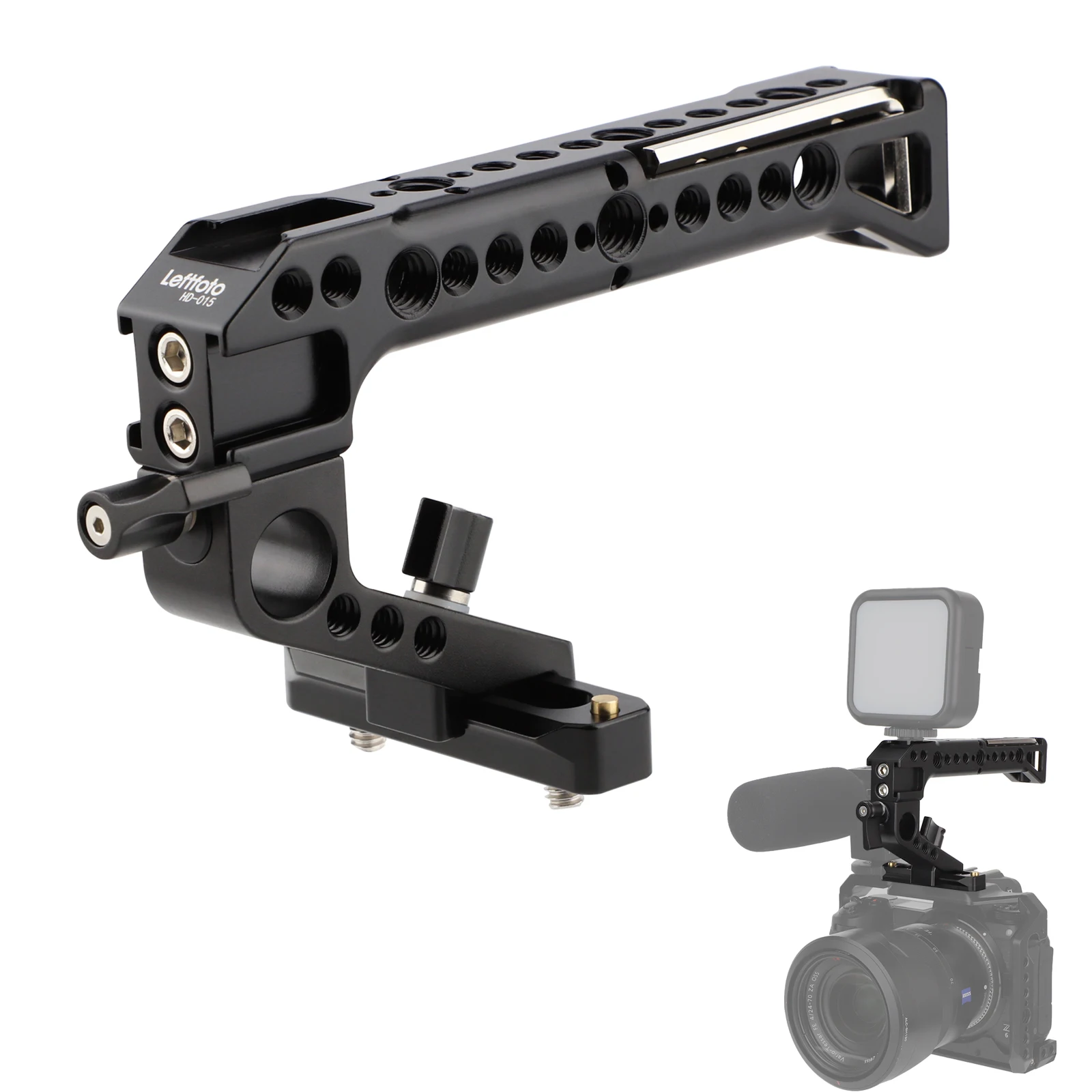 LEFTFOTO Camera Cage Top Handle NATO Rail Standard with 7mm NATO Rail for DLSR Camera Cage,Anti-Off and Quick Release Design