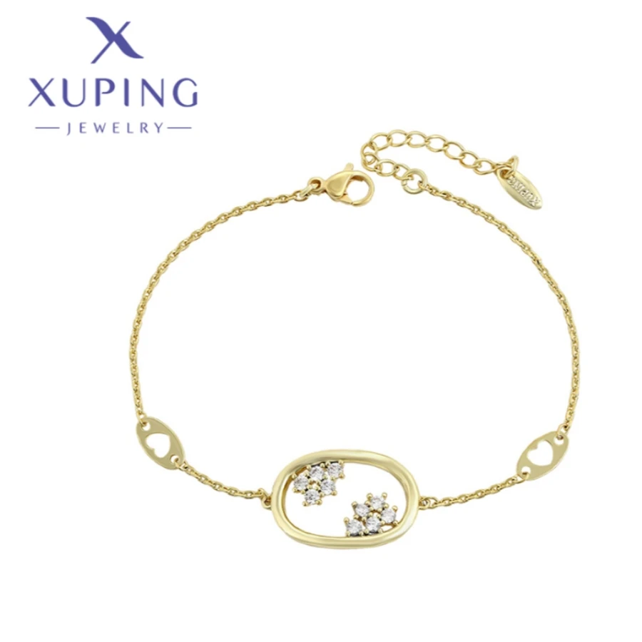 Xuping Jewelry New Fashion High Quality Exquisite Square Shape Light Gold Color Bracelet for Women Christmas Gifts A00918734