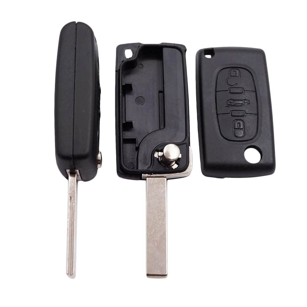 Xinyuexin 3 Tombol Remote Flip Key Fob Case Shell untuk PEUGEOT 107 207 307 308 407 408 untuk Citroen C3 C4 C5 C6 2 Buah/Lot