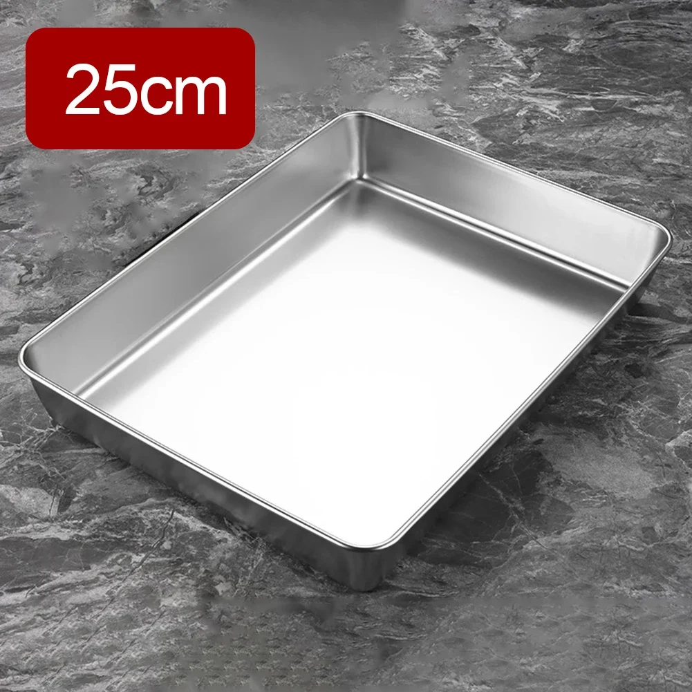 Stainless Steel TRAY PLATE Vegetable Food Rectangular Serving Decoration Kitchen Dessert Plate Nut Fruit Cake Tray