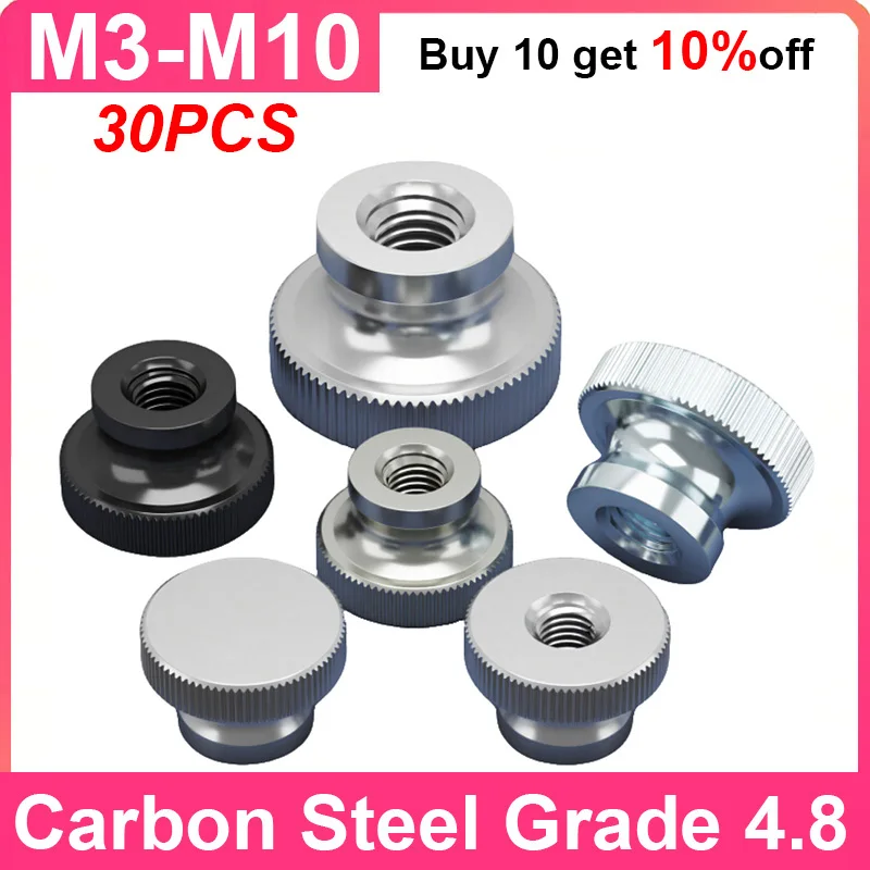 

High Head Knurled Thumb Nut Hand Nut Advertising Decorative Nail GB806 M3 M4 M5 M6 M8 M10 Zinc/Nickle Plated Through Hole Nuts