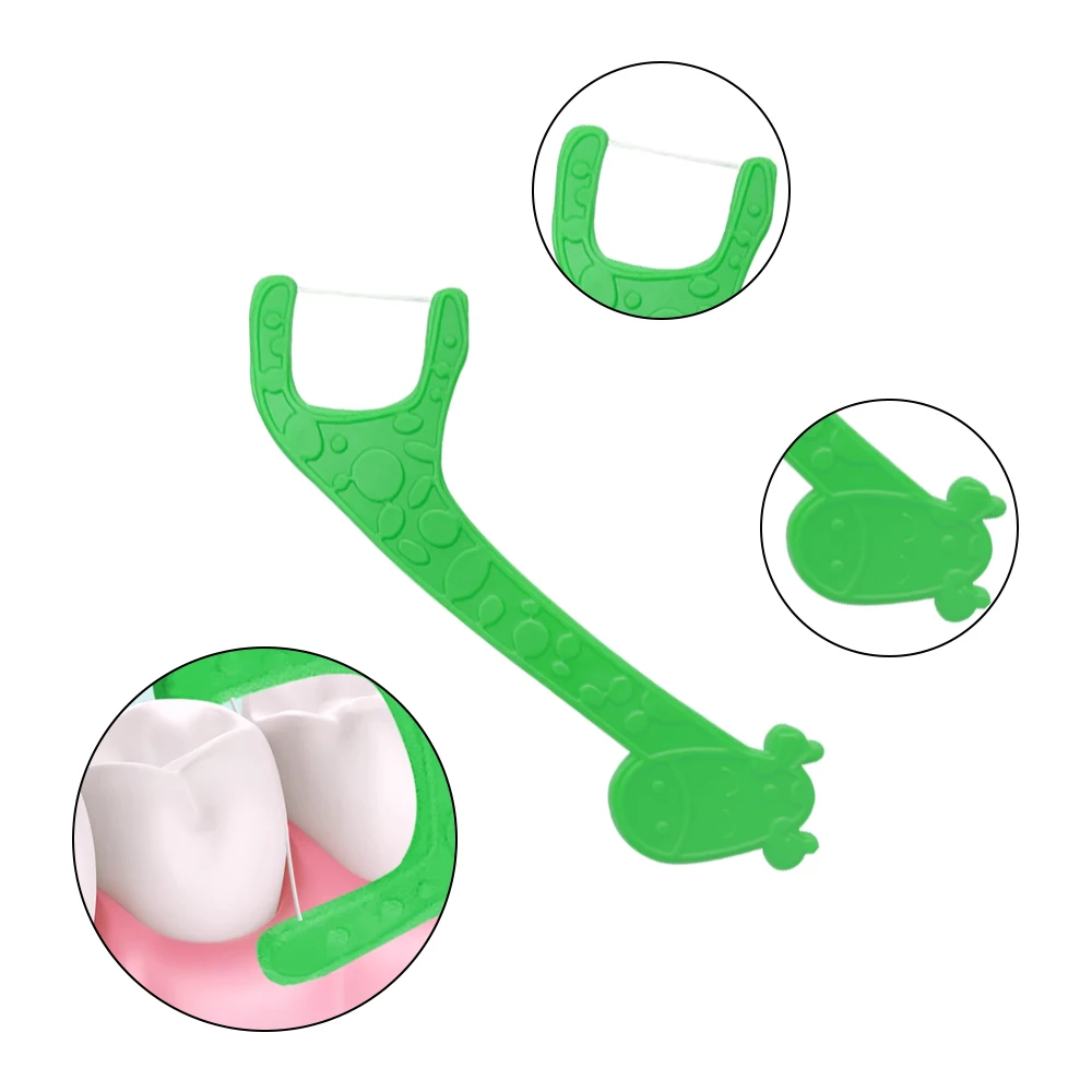 귀여운 어린이 치실 스틱, 기린 치과 치실, 일회용 이쑤시개, 딥 클리닝 구강 관리, 60 개/백