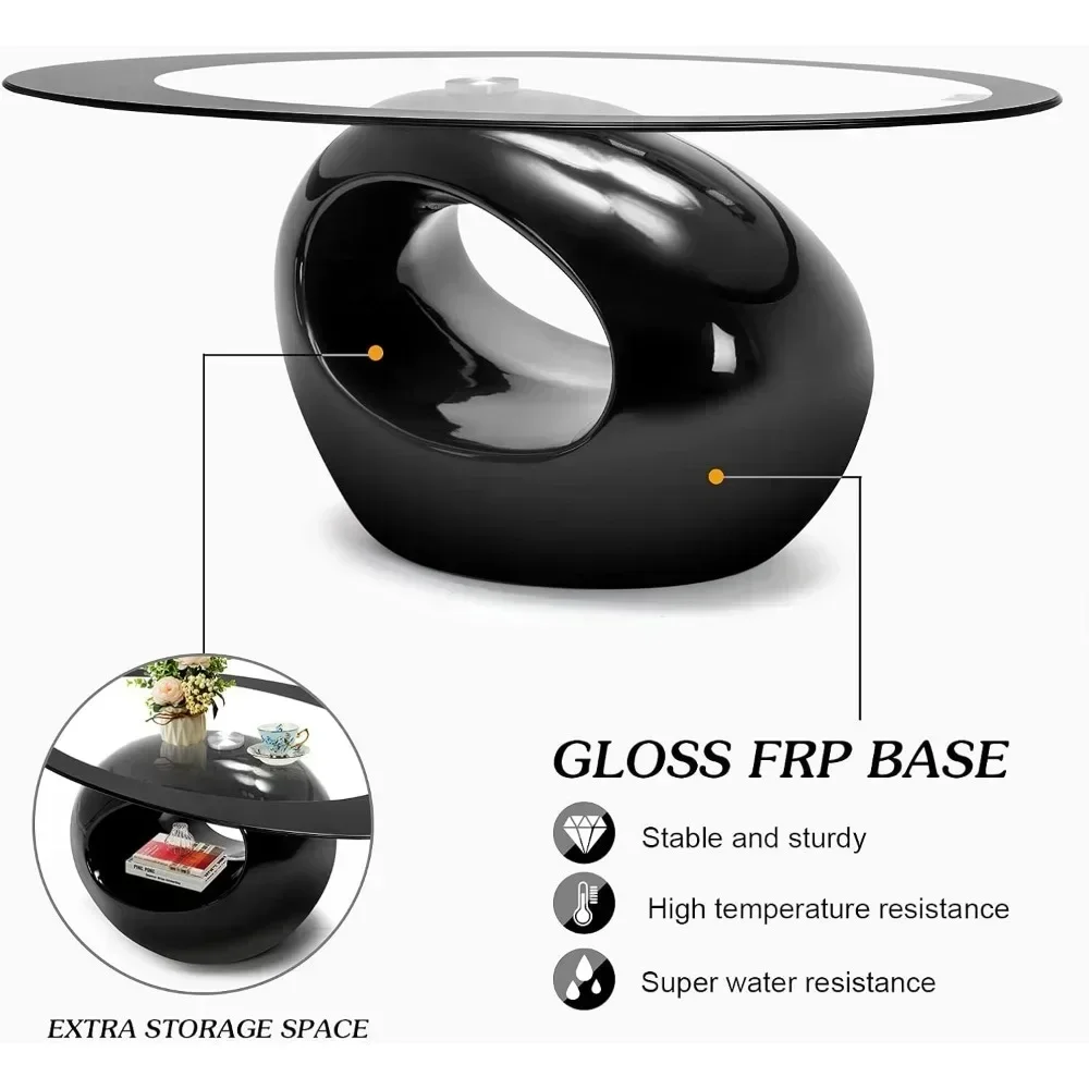 Nordic Glass Coffee Table With High Gloss Designer Sitting Room Hollow Base Tempered Glass Side Table Living Room Center Table