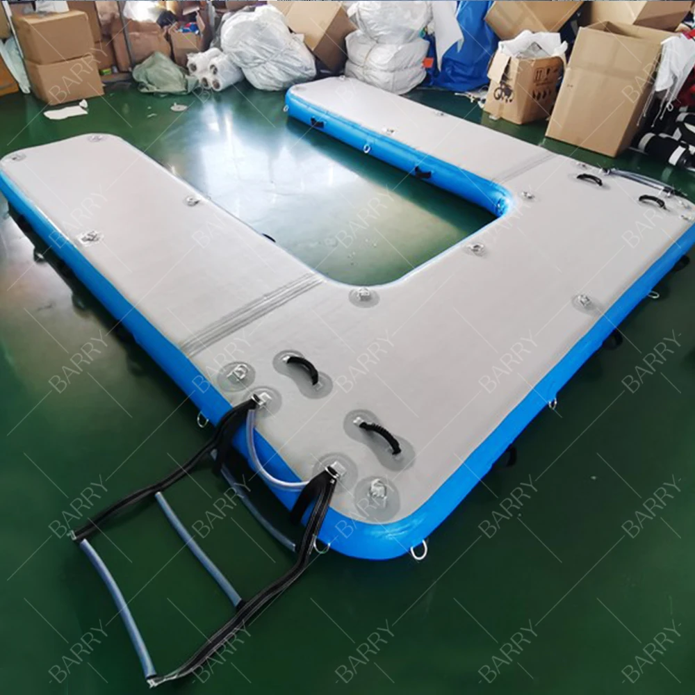 

Drop Stitch Material Floating Pontoon Boat Jet Ski Platform, U Shape Inflatable Floating Jetski Dock
