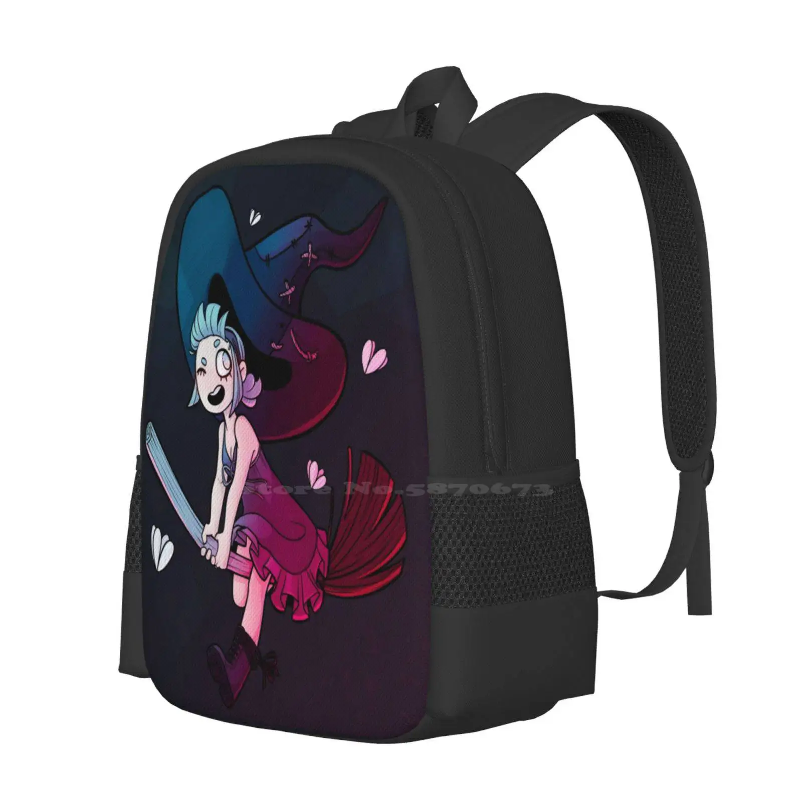 Even The Witch Hot Sale Backpack Fashion Bags Witch Colourful Cartoon Cute