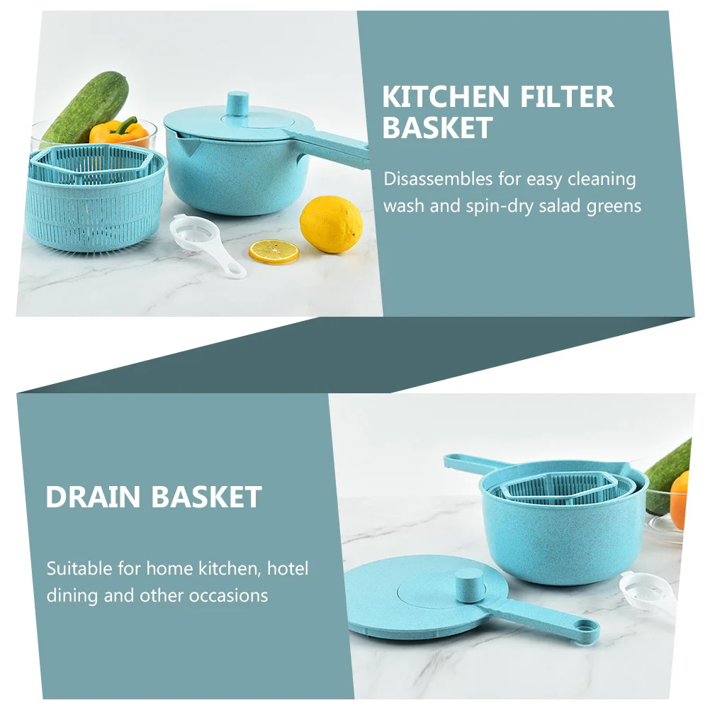 

Hand Crank Vegetable Dehydrator Fruit Drain Spinner Kitchen Drain Basket Wash Spin Dry Salad Filter Mesh Utensil