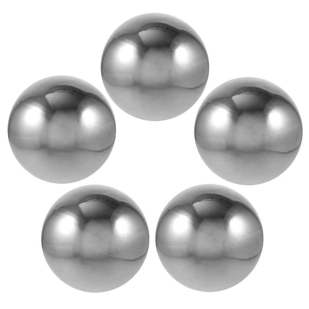 

5pcs Stainless Steel Decorative Balls Hollow Mirror Gazing Spheres for Garden Yard Kitchen Bedroom Reflective Photography